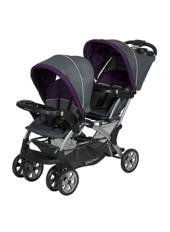 

Baby Trend Sit N Stand Double Baby Stroller, Elixer, Purple/Grey