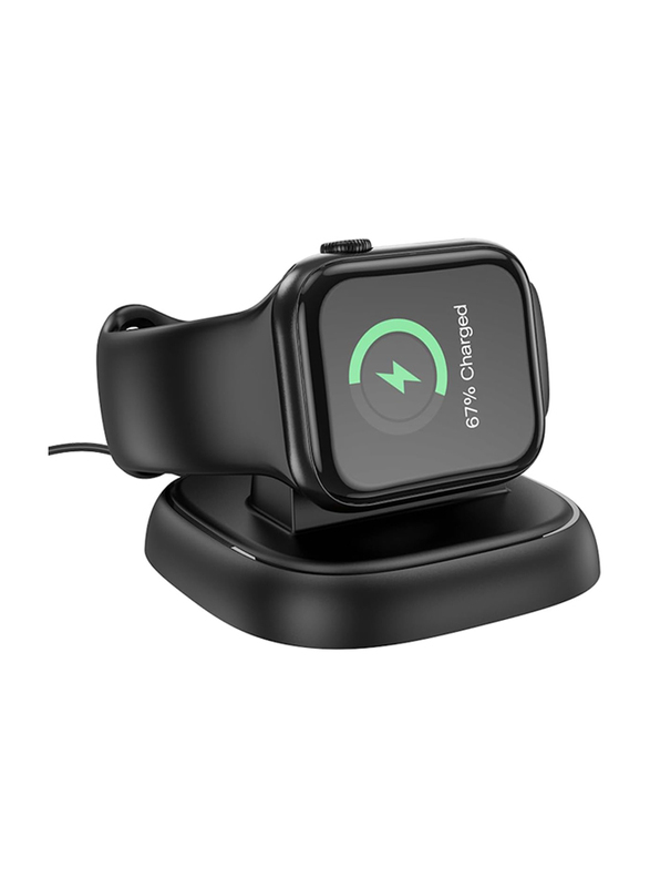 

Hoco CW44 Wireless Charger For iWatch Compatible With Apple Watch 1-8, Se/Se2, Ultra, Black