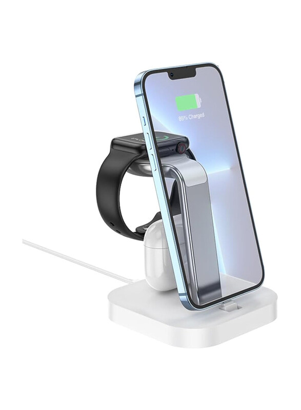 

Hoco CW43 Graceful 3-In-1 Vertical Wireless Charger, White
