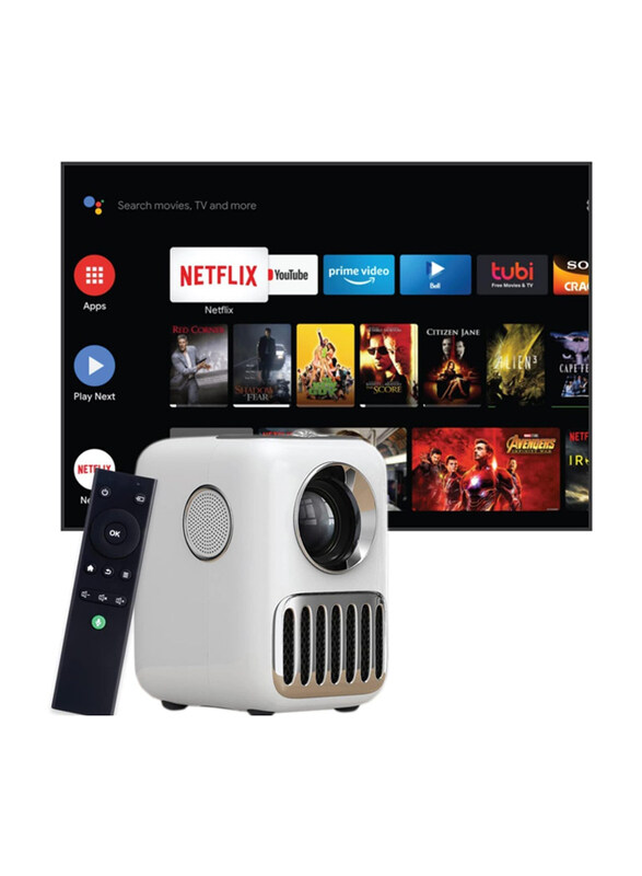 

Wanbo T2R MAX, 4K High Definition, 1080P Resolution with Built-in Android System Portable Projector, White