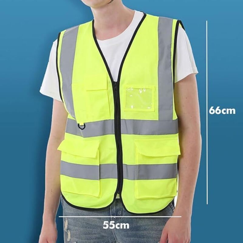 Pack of 6 High Visibility Multi-Use Vest - Safety and Utility in Bright Yellow