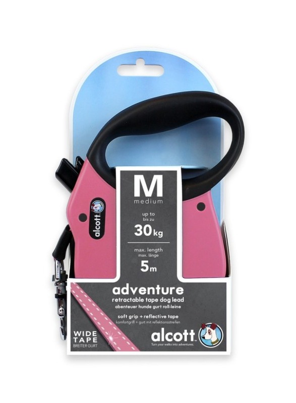 Adventure Retractable leash 5m Medium Pink