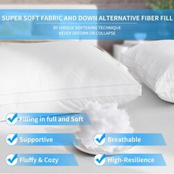 2 Pack, Queen Size Hight Density Down Alternative Hotel Quality Pillows