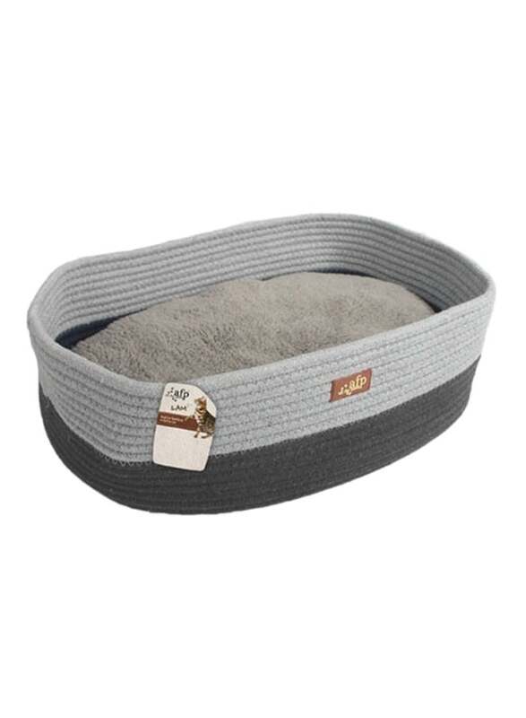 Oval Rope Cat Bed Grey