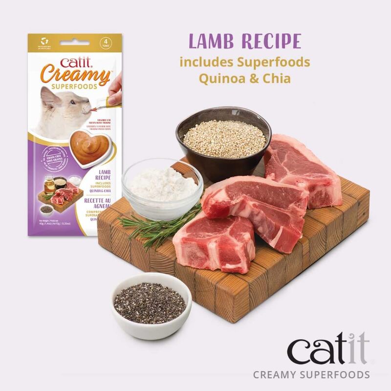 Catit Creamy Superfood Treats Lamb Recipe with Quinoa Chia 12pk