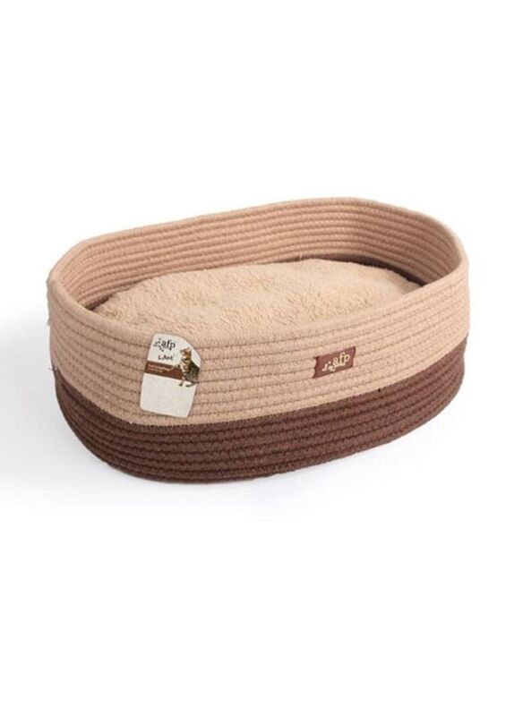Oval Rope Cat Bed Tan