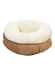 Lambswool Donut Cat Bed Tan