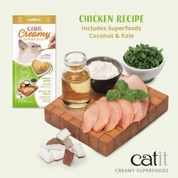 Catit Creamy Superfood Treats Chicken Recipe with Coconut Kale 12pk