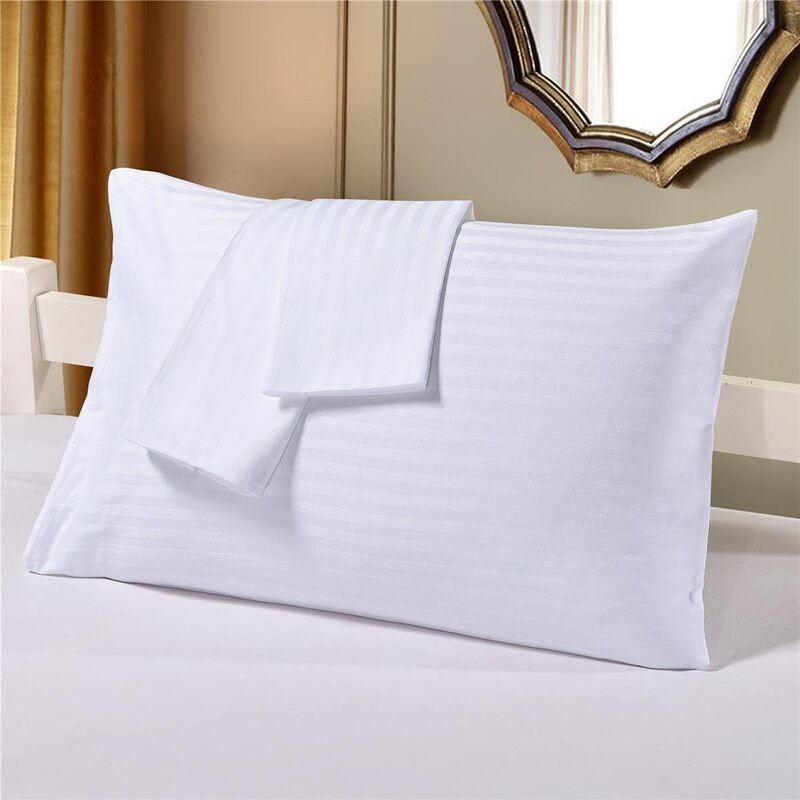 Single Bedsheet - Striped Bedsheet Set - 120x200cm - 2 Piece Set with 1 Flat Sheet and 1 Pillowcases White