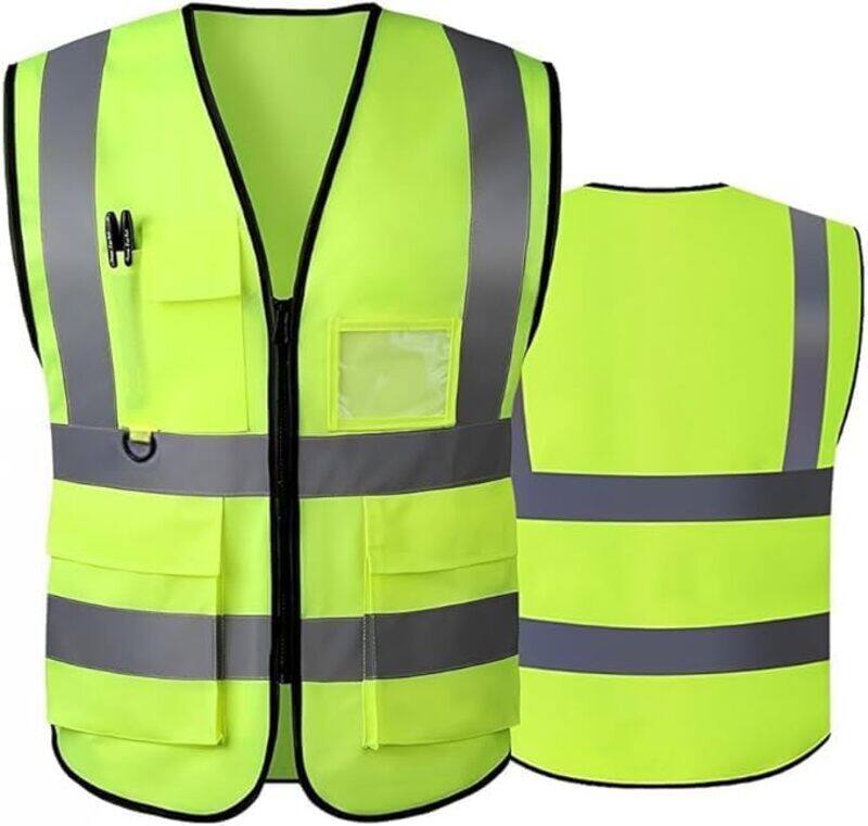 High Visibility Multi-Use Vest - Safety and Utility in Bright Yellow