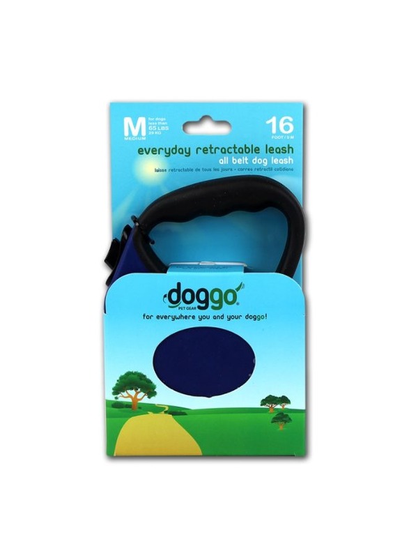 Doggo everyday retractable leash 5m, medium blue