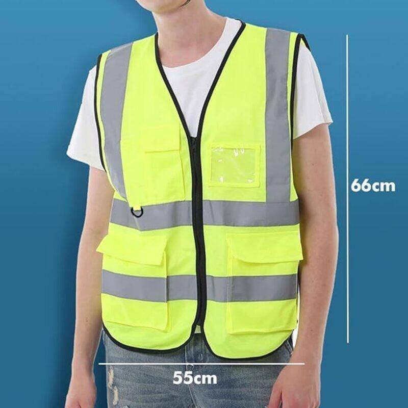 Pack of 12 High Visibility Multi-Use Vest - Safety and Utility in Bright Yellow