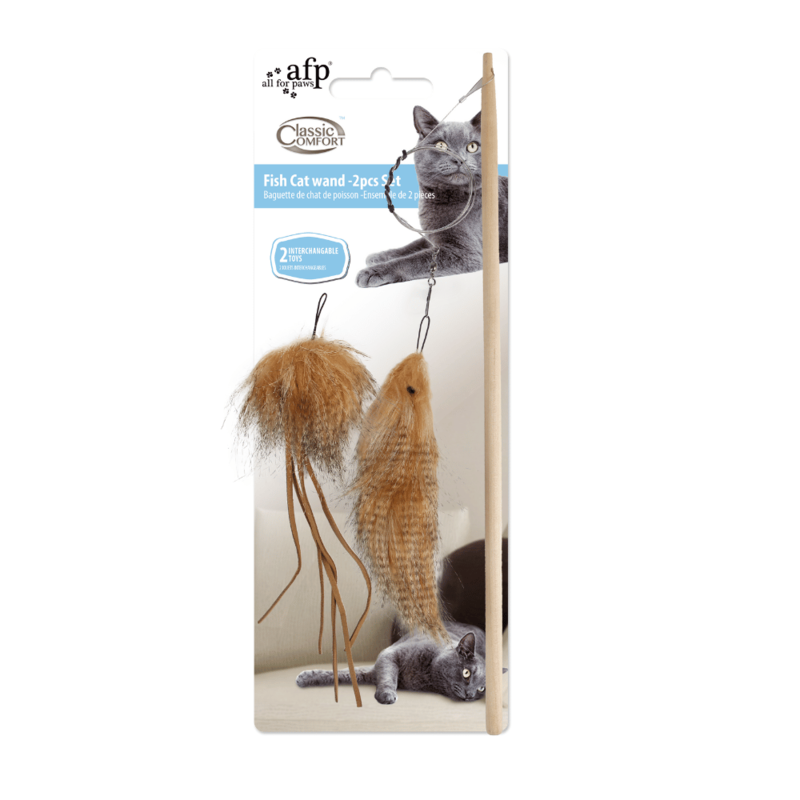 

All For Paws Classic Comfort Fish Cat Wand Set