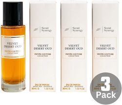 Scent Synergy Pack of 3 VELVET-DESERT-OUD Eau De Parfum 30 ML