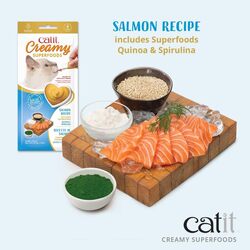 Catit Creamy Superfood Treats Salmon Recipe with Quinoa Spirulina 12pk