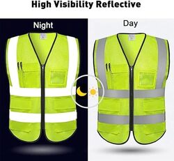 Pack of 6 High Visibility Multi-Use Vest - Safety and Utility in Bright Yellow