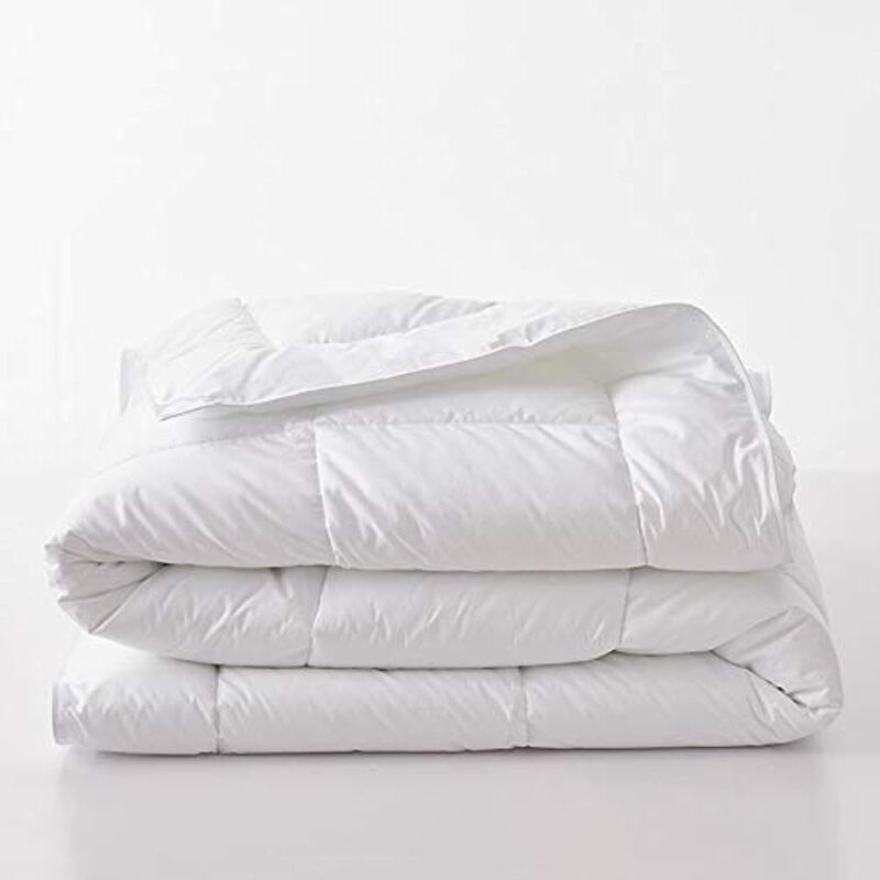 Lightweight Comforter, Ultra Soft Down Alternative- All Season Comforter - Plush Siliconized Fiberfill Duvet Insert - Box Stitched 160 * 210cm White, Single