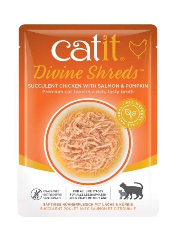 Catit Divine Shreds Chicken with Salmon Pumpkin 18pcs