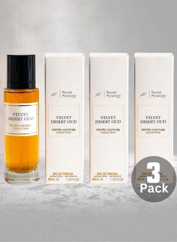 Scent Synergy Pack of 3 VELVET-DESERT-OUD Eau De Parfum 30 ML
