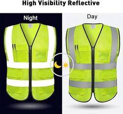 High Visibility Multi-Use Vest - Safety and Utility in Bright Yellow