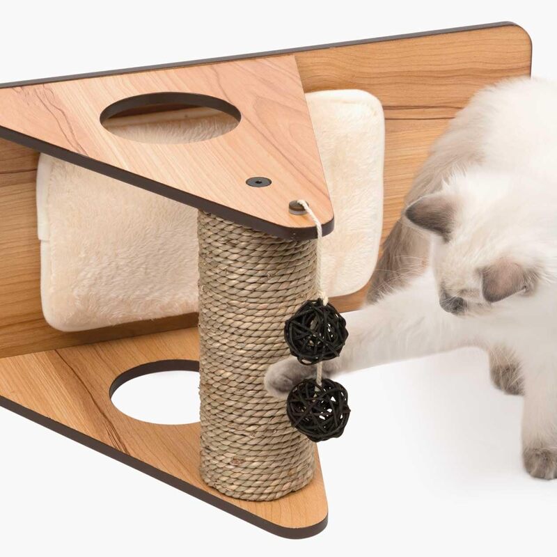 Premium Cat Furniture V Play Center Wallnut