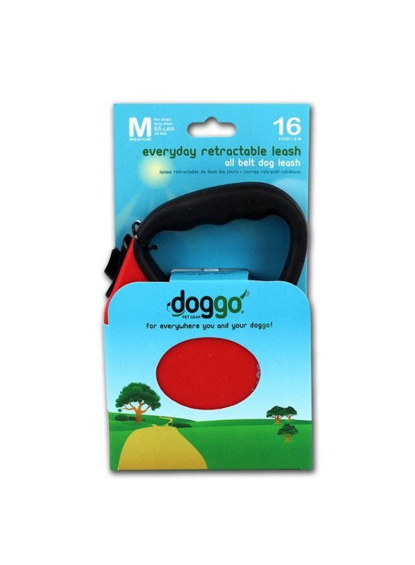 Doggo everyday retractable leash 5m Medium red