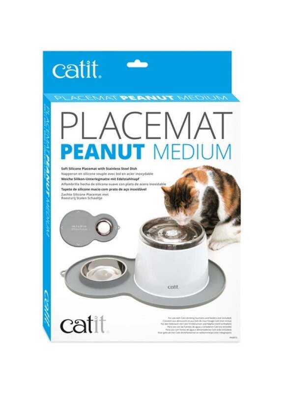 Cat It Peanut Placemat Grey Medium