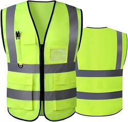 Pack of 6 High Visibility Multi-Use Vest - Safety and Utility in Bright Yellow