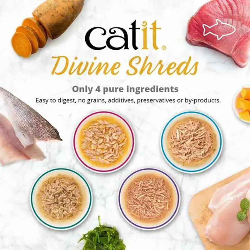 Catit Divine Shreds Tuna with Shirasu Sweet Potato 18pcs