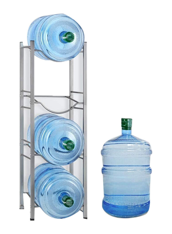 

ZeeSquare 4-Tier Free Standing Water Bottle Storage Stand for Kitchen, Bedroom & Office, Silver