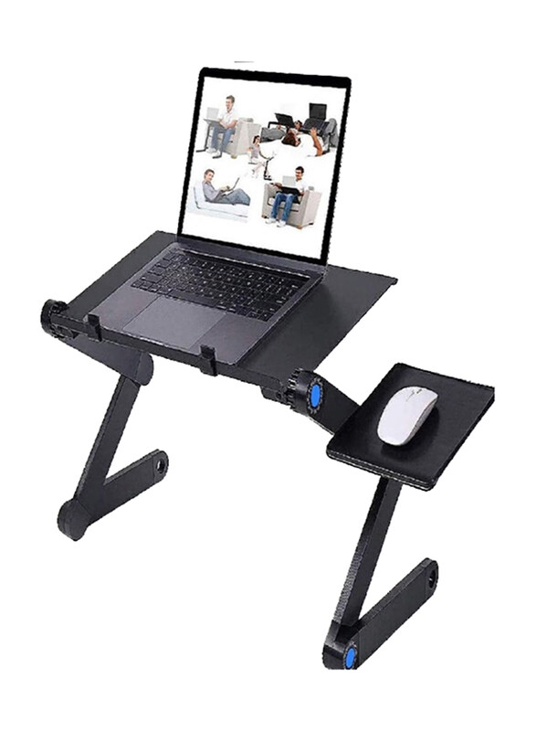 

Zeesquare Laptop Table Notebook Desk with Rolling Wheels, Black