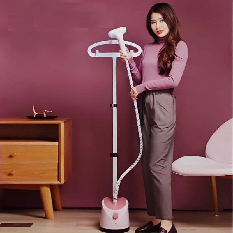 

ZeeSquare Handheld Garment Steamer Stable & Reliable Standing Clothes Steam Iron with Water Tank 1500W, White/Pink