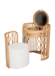 Ligna Furniture Style A Liza Rattan Vanity & Stool, Natural