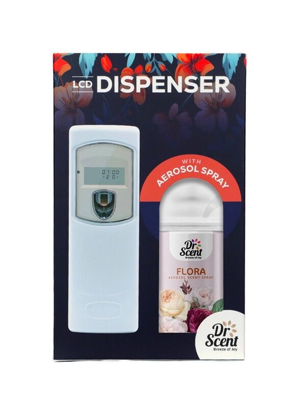 

Dr Scent Breeze of Joy, Combo Automatic Air Freshener Spray Dispenser LCD with 300 ml Aerosol Spray Refill , Long-Lasting Fragrance for Home & Office