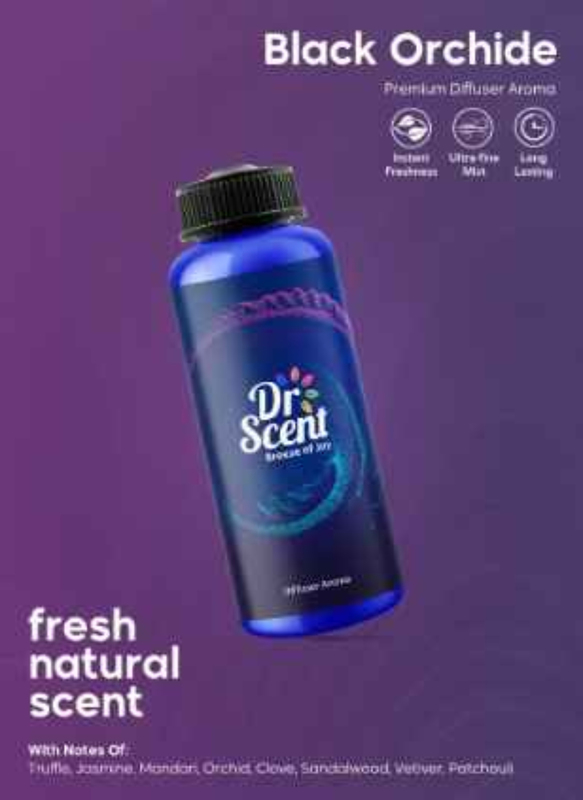Dr Scent Black Orchid Diffuser Aroma, 170ml, Blue