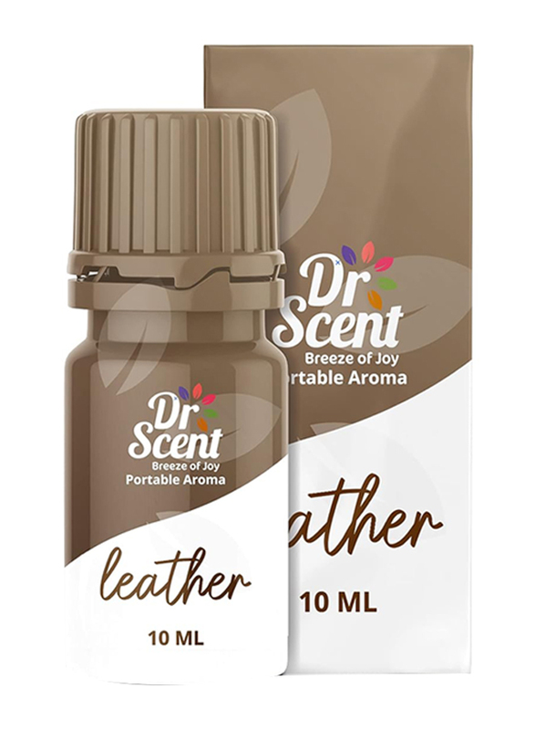 Dr Scent Portable Leather Aroma, 10ml, Brown/White