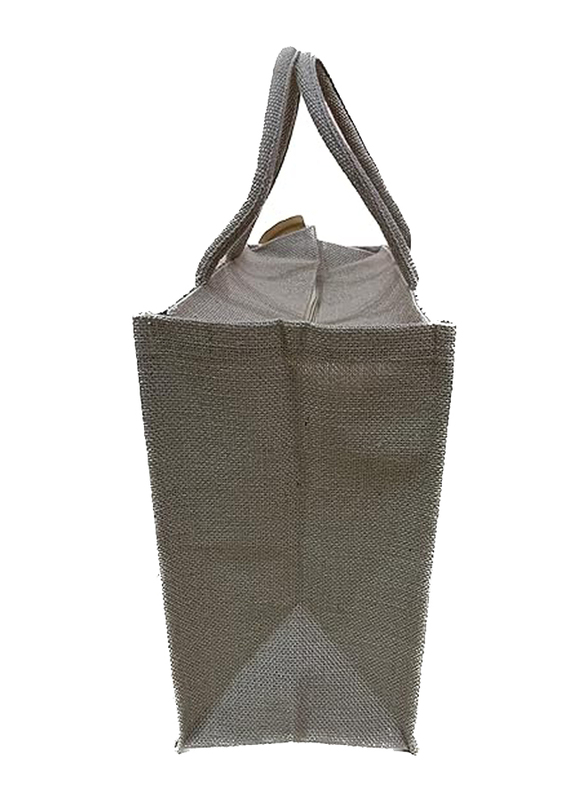 Reusable Jute Bag with Zip, Multicolour