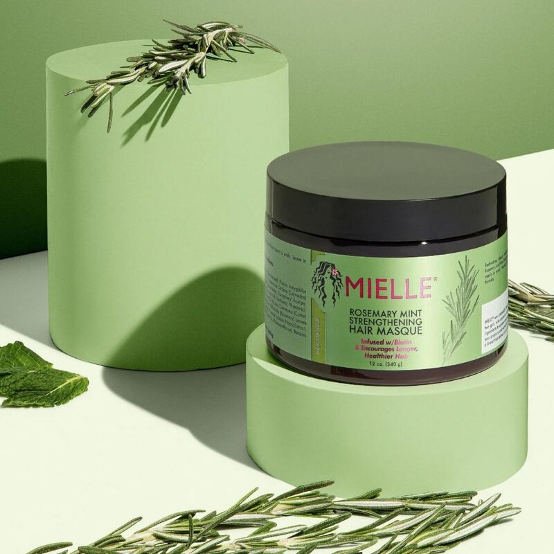 Mielle Organics Rosemary Mint Strengthening Set - Shampoo, Conditioner, Hair Mask - Infused with Biotin, Cleanses and Helps Strengthen Weak and Brittle Hair 355 ml / 12 Oz