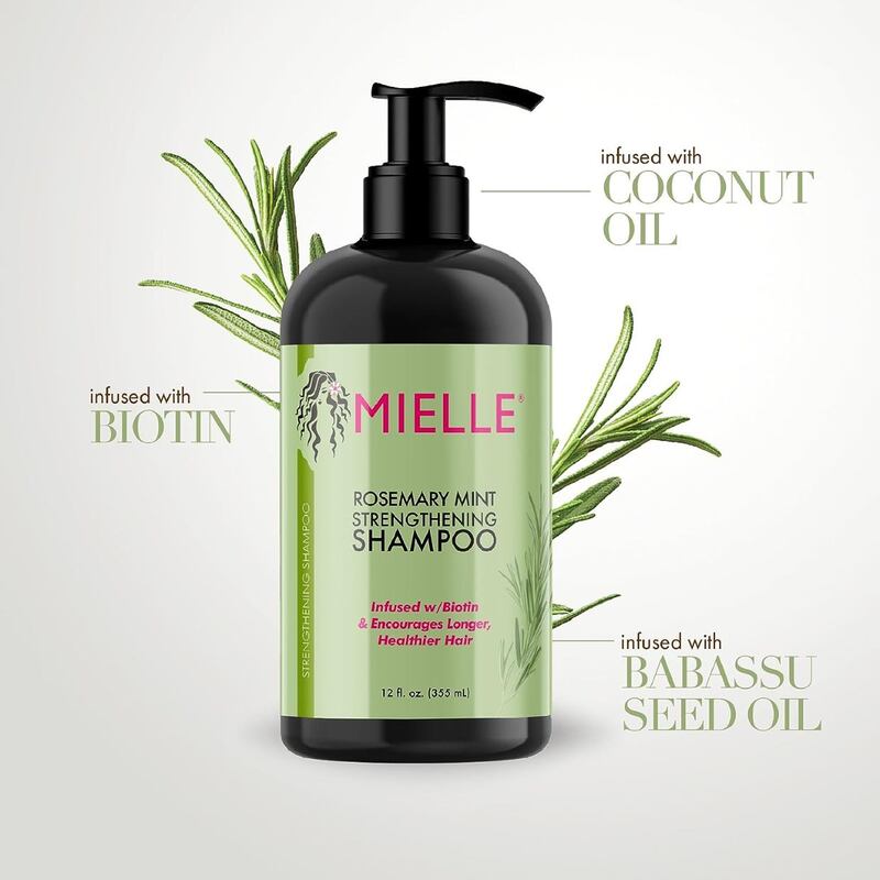 Mielle Organics Rosemary Mint Strengthening Shampoo Infused with Biotin, Cleanses and Helps Strengthen Weak and Brittle Hair 355 ml / 12 Oz