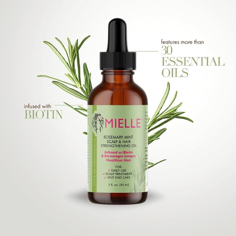 Mielle Rosemary Mint Scalp & Hair Strengthening Oil Hair Roots & Eyebrows Nourishment, Hair Growth,  & Hairfall Treatment Pure Oil Lab Tested 59ML / 2OZ