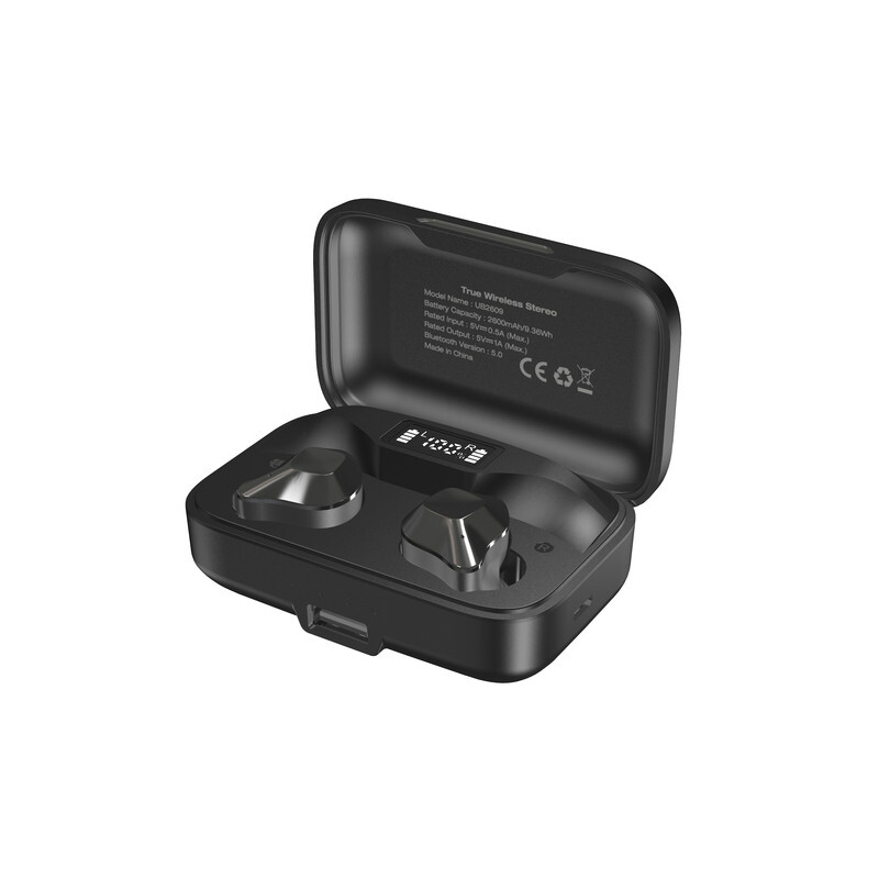 Energizer Max TWS Noise Cancellation Earbuds, 2600 mAh Charging Case, 60 Hours Usage Time, 4+ hours Playing Time, Black