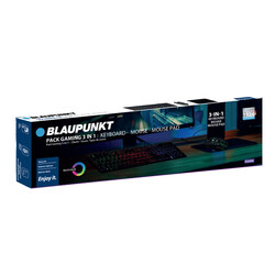 Blaupunkt 3 in 1 Gaming RGB Gaming Keyboard, Gaming Mouse with Mouse Pad, Black