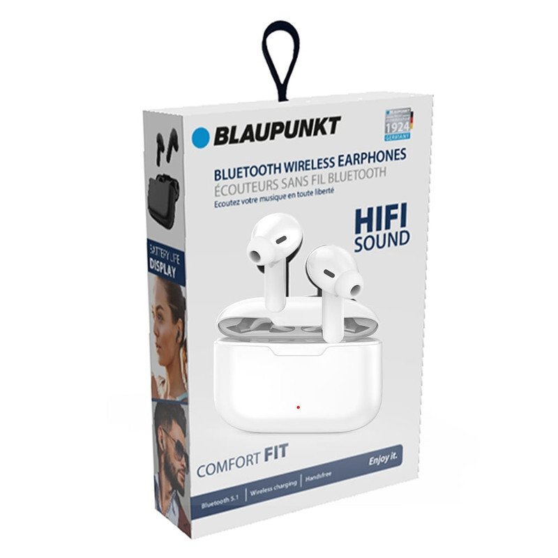 Blaupunkt BLP4969 True Wireless Earphone, TWS, Comfort Fit, White