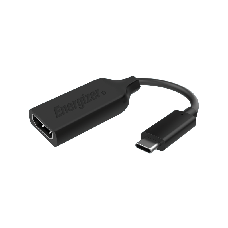 Energizer High Resolution 4K Type-C To HDMI Adapter With Integrated Type-C Connector Black