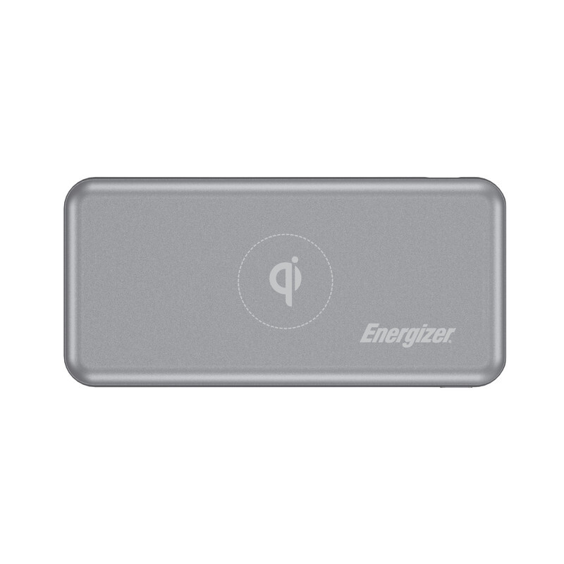 Energizer 10000 mAh Ultimate QI Wireless Power Bank, Dual Ouputs, USB-C Power Delivery 3.0 Output for iPhone/ iPad, 18W Smart USB-A Fast charging for Android, PowerSafe Management, 18W Grey