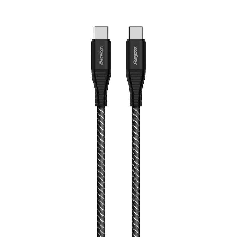 

Energizer Ultimate 100W Type-C to Type-C Metal Braided Nylon Cable, Black