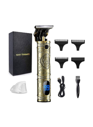 Gennext Professional Hair Clippers Zero Gapped Cordless Hair Trimmer Rechargeable LED Display for Men, Gold