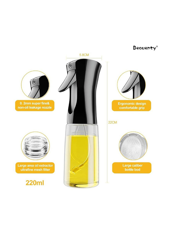 Gennext 200ml Cooking Oil Sprayer for Air Fryer, Salad Making, Baking, Frying & BBQ, Black