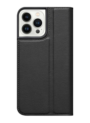 Apple iPhone 13 Pro Premium Leather Flip Durable Shockproof Mobile Phone Case Cover with Card Holder, Black