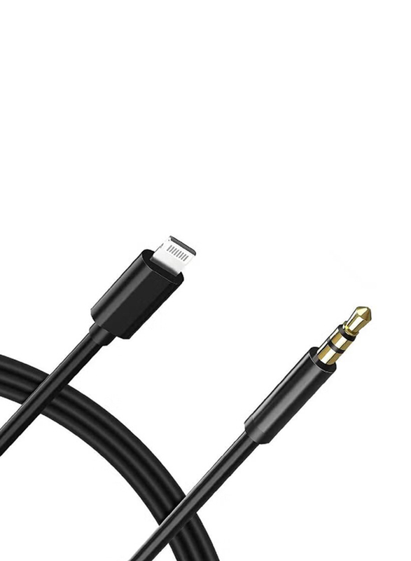 Gennext One Size 3.5mm Jack Stereo Audio Aux Cable Cord, Lightning to 3.5mm Jack for Apple IPhone, Black